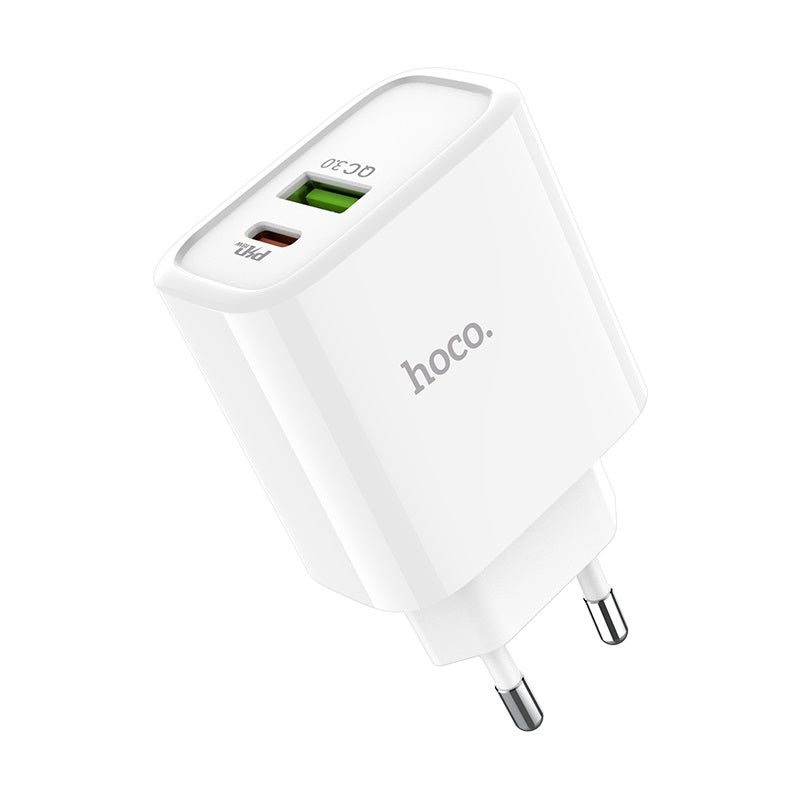 Мережевий зарядний пристрій Hoco C57A Speed PD+QC3.0 White