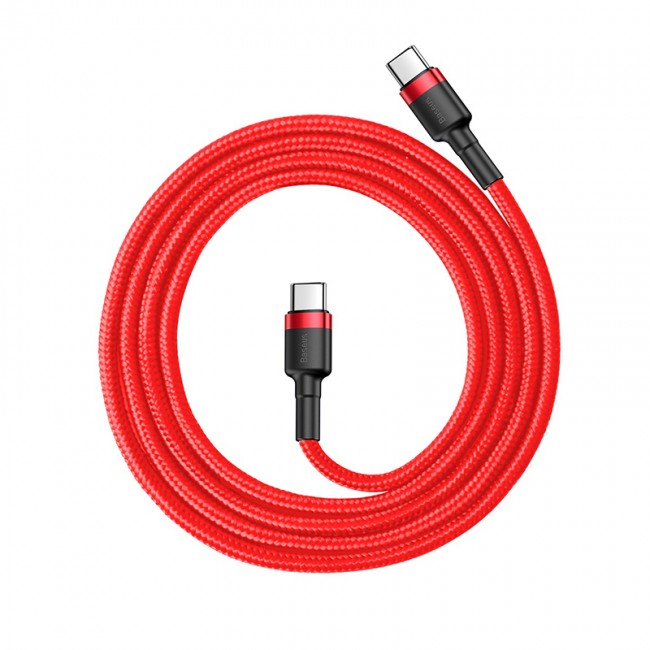 Кабель Type-C to Type-C з опліткою Baseus Cafule PD2.0 flash charging (20V 3A) 1m Червоний