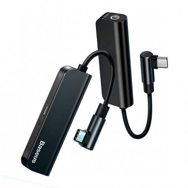 Перехідник Baseus L53 Type-C to Type-C+3.5mm Charging and Audio Adapter Black