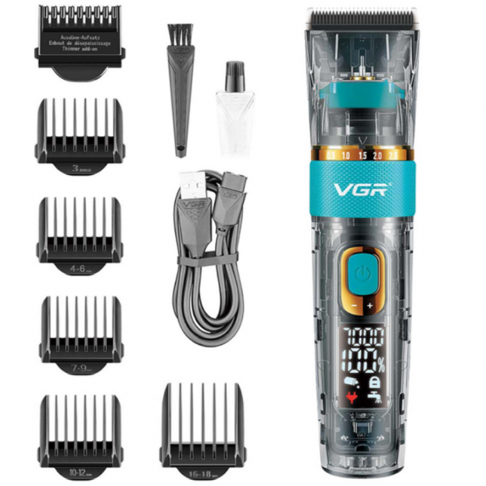 Машинка для стрижки VGR V-695 акумуляторна + 6 насадок USB