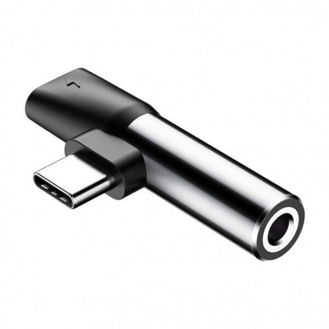 Перехідник Baseus L41 Type-C to Type-C+3.5mm Charging and Audio Adapter Чорний