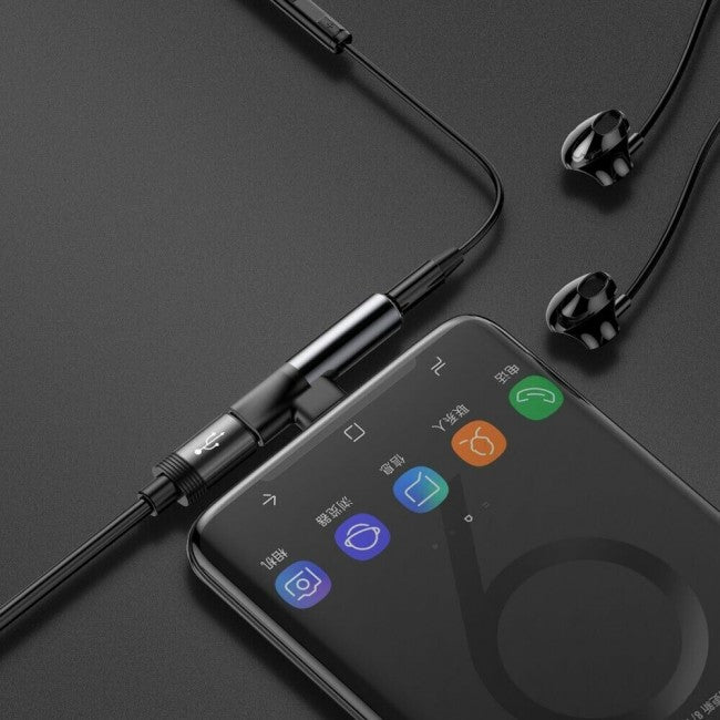 Перехідник Baseus L41 Type-C to Type-C+3.5mm Charging and Audio Adapter Чорний