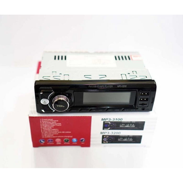 Автомагнитола 3200 ISO+FM+USB+AUX+Bluetooth 4x50W 1Din магнитола с пультом