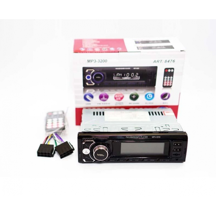 Автомагнитола 3200 ISO+FM+USB+AUX+Bluetooth 4x50W 1Din магнитола с пультом