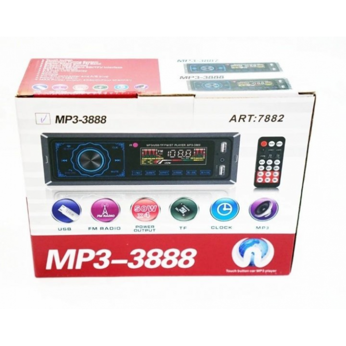 Автомагнітола MP3-3888 1DIN Bluetooth USB SD 4×50W