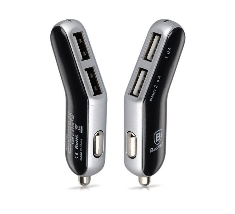 Автомобільний зарядний пристрій Baseus smart-thin business series Grey/Silver