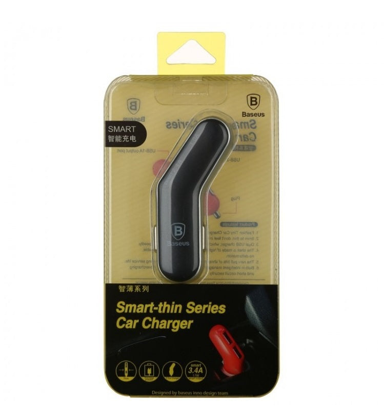 Автомобільний зарядний пристрій Baseus smart-thin business series Grey/Silver