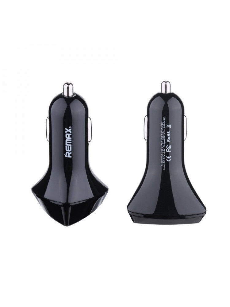 Автомобільний зарядний пристрій Remax RCC208 Aliens 2 USB Black