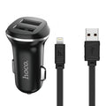 Автомобільний зарядний пристрій Hoco Z1 з Lightning USB 2USB 2.1А Black