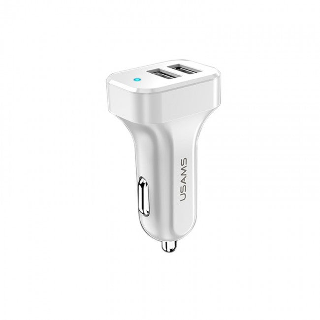 Автомобільне зарядне пристрій Usams US-CC087 C13 2.1A (2 USB) Білий