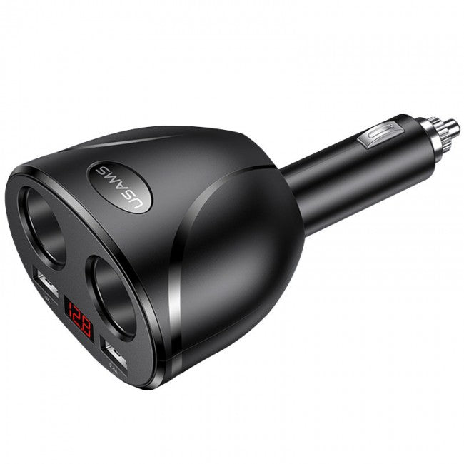 Зарядний пристрій для телефона в авто Usams US-CC099 C16 96W (2 USB і 2 прикурювачі) Black