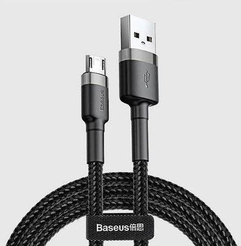 Кабель MicroUSB з опліткою Baseus Cafule 0.5m Чорний