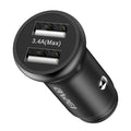 Автомобільний зарядний пристрій Awei C-838 з кабелем MicroUSB (2USB, 3.4А) Чорний