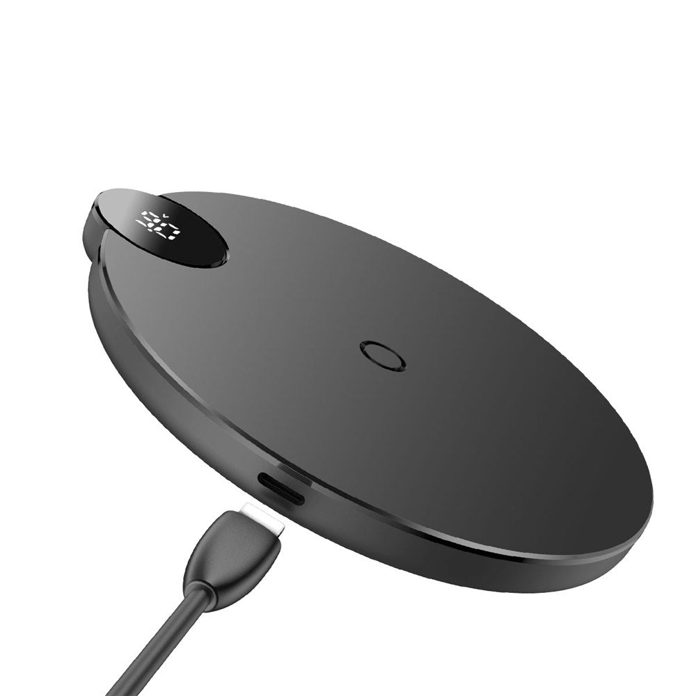 Бездротовий зарядний пристрій Baseus Digtal LED Display Wireless Charger Black