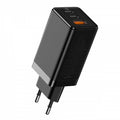 Швидкий сітьовий зарядний пристрій Baseus GaN2 Pro Quick Charger 65W (2 Type-C + USB-A) Black