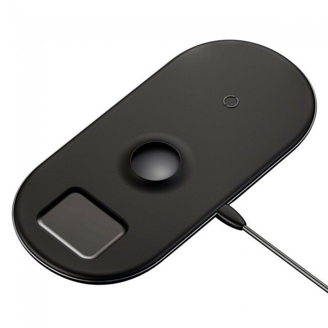 Бездротова зарядка Baseus Smart 3in1 для Apple Watch, iPhone, Airpods (18W MAX) Black