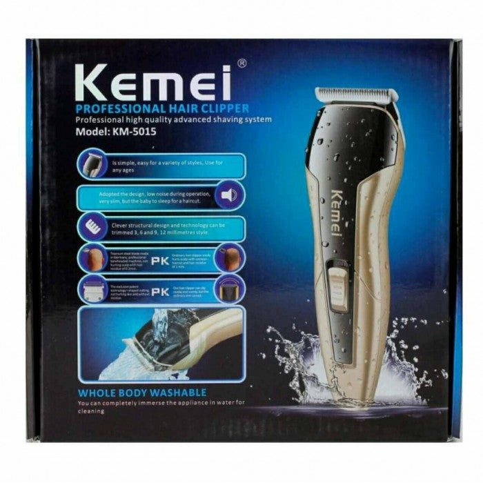 Kemei KM-5015 бездротова машинка для стрижки титанові лезва