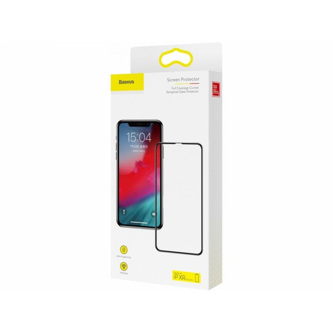 Захисне скло для Apple iPhone XR / 11 Baseus Full Coverage Curved Tempered Glass Protector Black