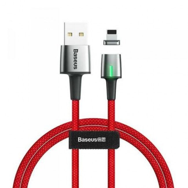 Магнітний кабель для iPhone Baseus Zinc Magnetic Cable for Lightning 2.4A 1m Червоний