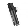 Перехідник Baseus L43 Lightning to Lightning+3.5mm digital audio converter Чорний