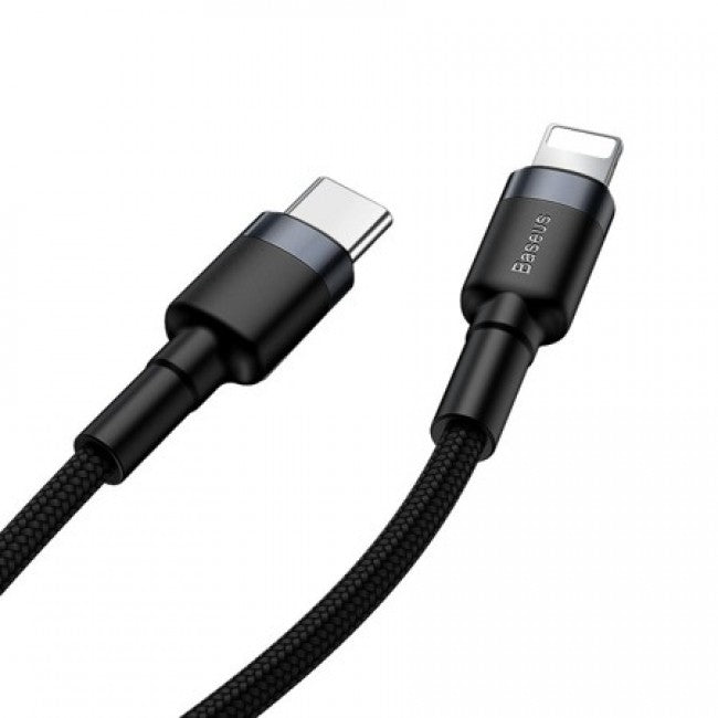 Кабель Baseus Cafule Type-C to Lightning (QC 3.0+PD 18W) 1m Чорний