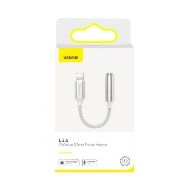 Аудіо адаптер для iPhone з Lightning на 3.5mm Baseus L3.5 White