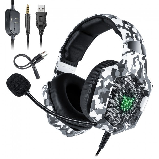 Навушники ігрові Onikuma K8 з мікрофоном Camo White