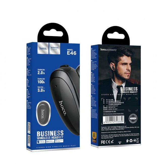 Bluetooth гарнитура Hoco E46 Voice business Black