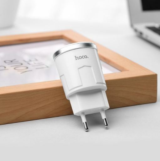 Мережевий зарядний пристрій Hoco C37A Thunder (1USB, 2.4A) Білий