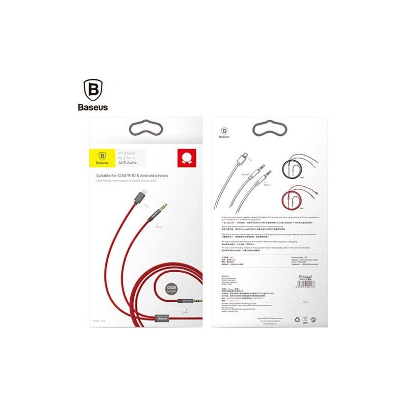 Перехідник Baseus L33 Apple+3.5mm to 3.5mm AUX Чорний