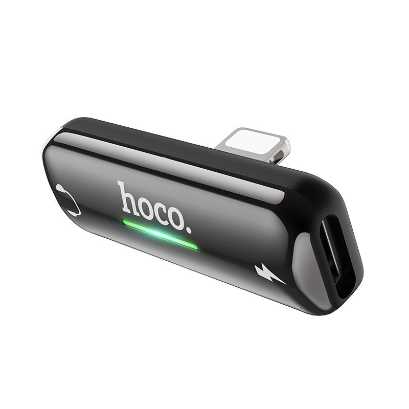 Перехідник Hoco LS27 Apple Dual Lightning digital audio converter Gray