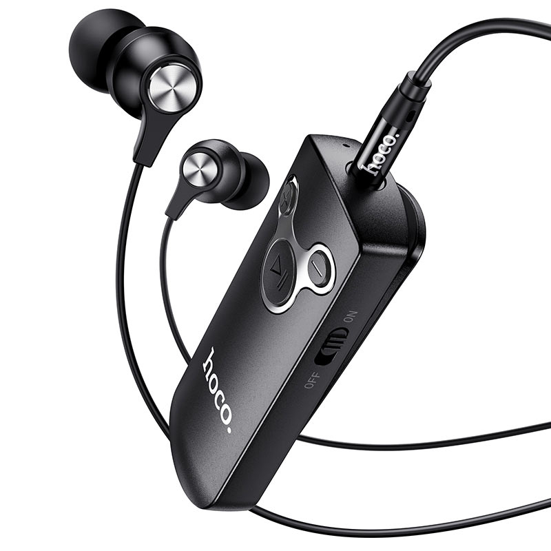 Bluetooth аудіо ресивер (адаптер) з навушниками Hoco E52 Black