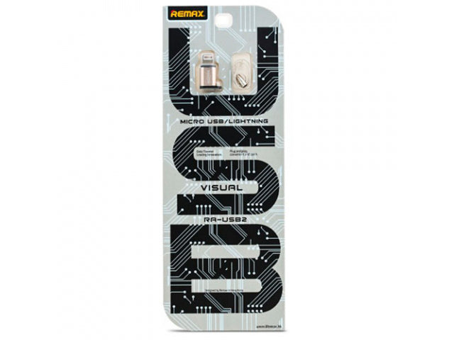 Перехідник Remax Visual RA-USB2 MicroUSB to lightning Gold