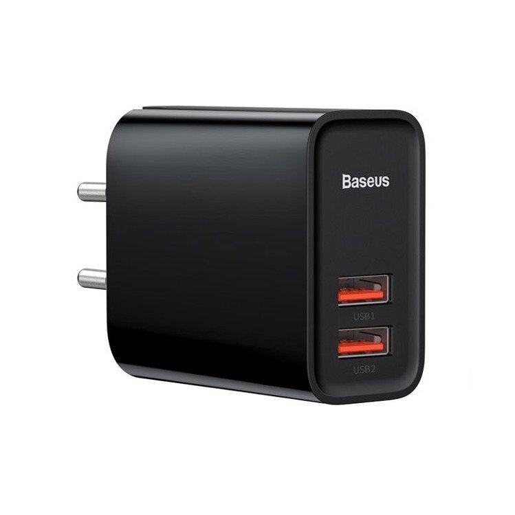 Мережевий зарядний пристрій Baseus Speed QC3.0, 30W (2USB) Black