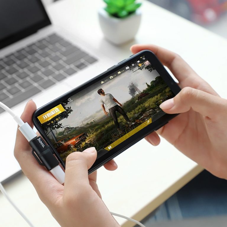Перехідник Hoco LS20 Apple dual lightning digital audio Black