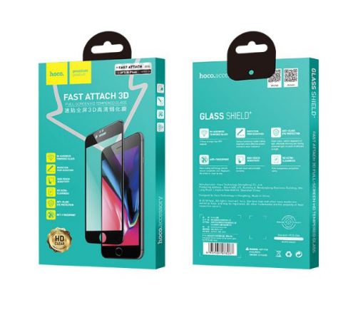 Захисне скло Hoco Fast attach 3D full-screen HD (A8) для Apple iPhone 7 Plus/8 Plus Чорний