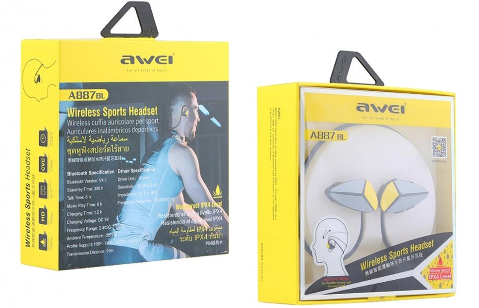 Бездротові Bluetooth навушники Awei A887BL Black