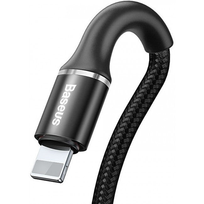 Кабель для iPhone з опліткою Baseus halo USB for Lightning 1.5A 2m Чорний