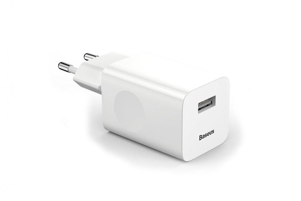 Мережевий зарядний пристрій Baseus Charging Quick (1USB 2.4AQC3.0) White