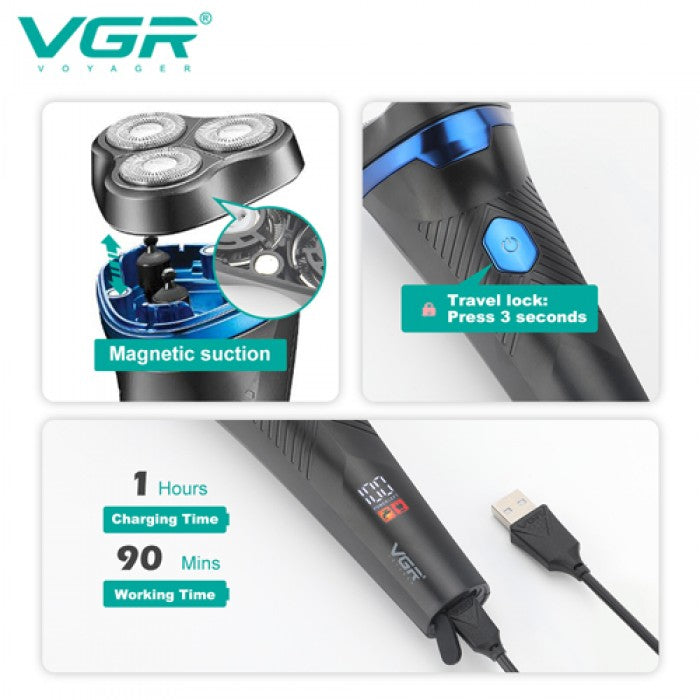 Електробритва VGR V-314 з плаваючими головками IPX6