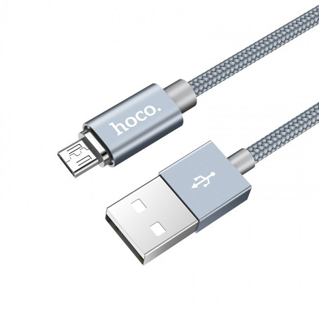 Магнітний кабель Hoco U40A magnetic adsorption charged MicroUSB 1m Metal Gray