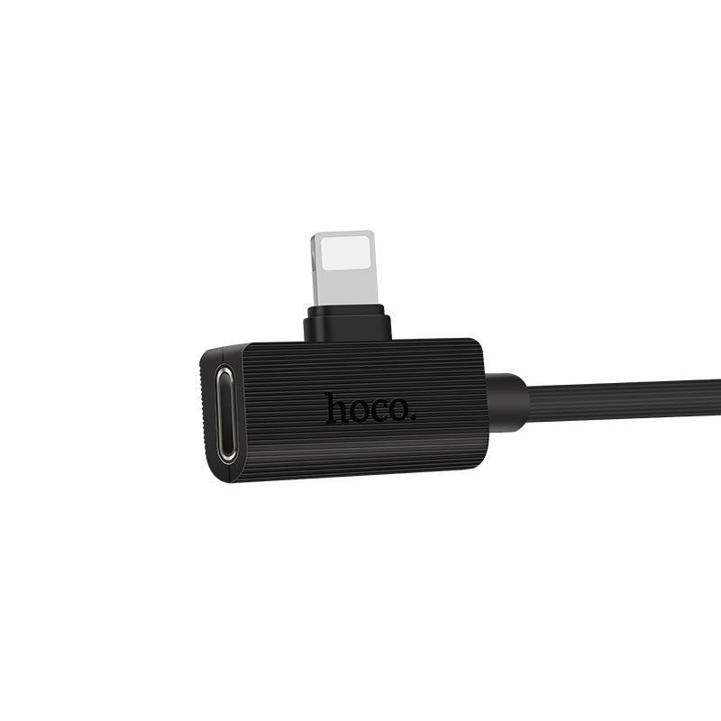 Перехідник Hoco LS9 brilliant digital audio charging cable for lightning 15cm Чорний