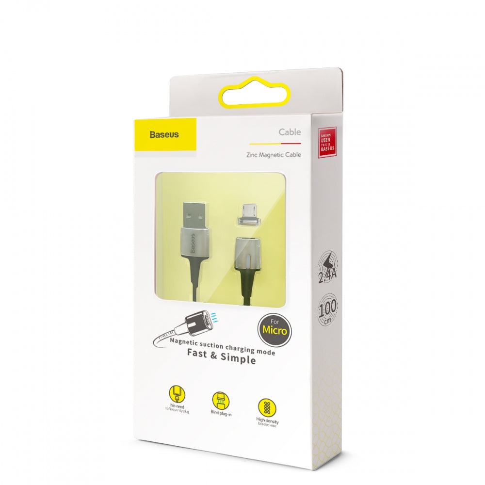 Магнітний кабель Baseus Zinc Magnetic Micro 2A 1m Чорний