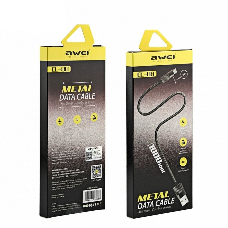 Кабель Awei CL-88 MicroUSB Чорний