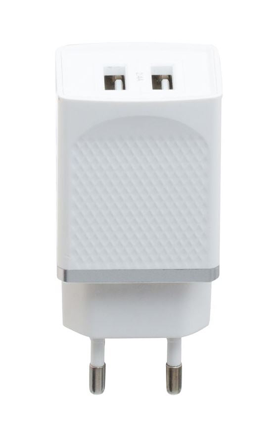 Мережевий зарядний пристрій Hoco C43A (2USB, 2.4А) Білий