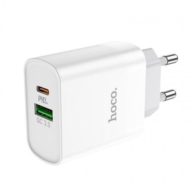 Мережевий зарядний пристрій Hoco C80A Rapido PD+QC3.0 charger Білий