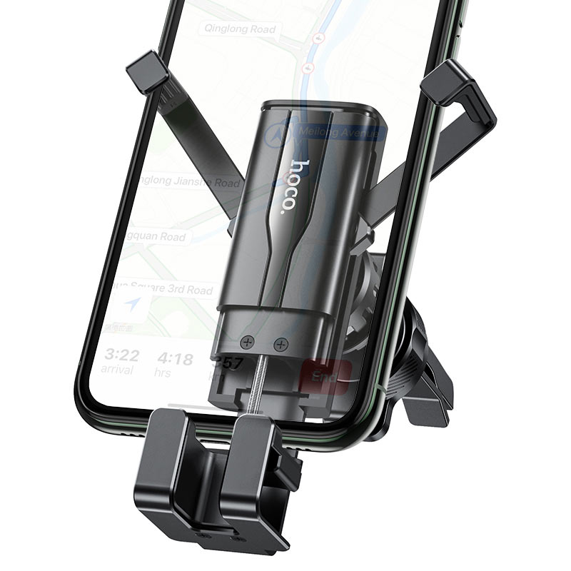 Держатель для телефона в авто (в дефлектор) Hoco CA72 Phantom air outlet hidden gravity Black