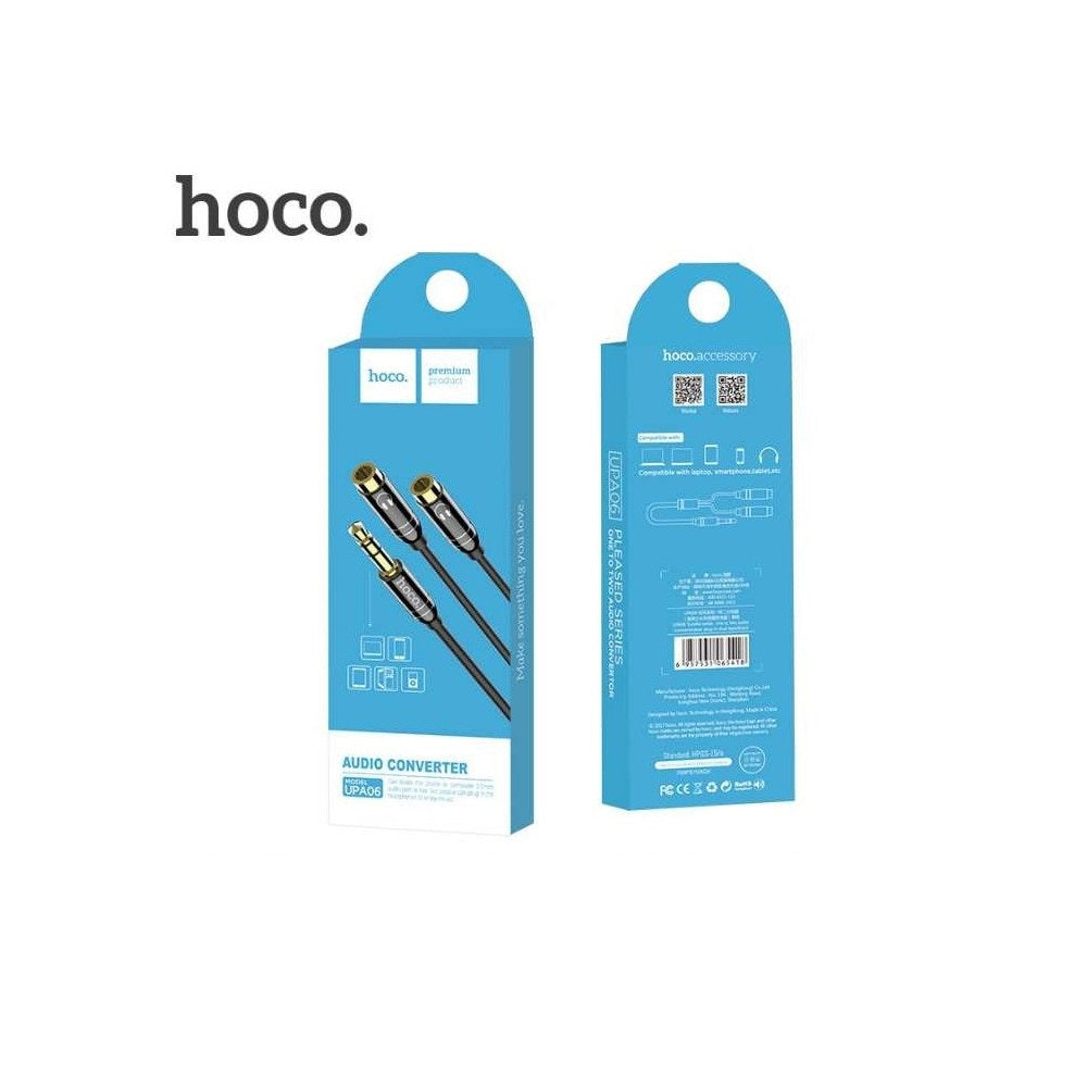 Кабель Hoco UPA06 AUX розгалужувач Tuneful series Black