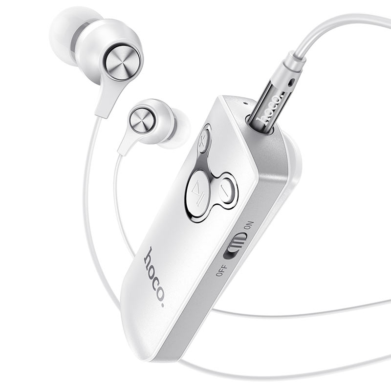 Bluetooth аудіо ресивер (адаптер) з навушниками Hoco E52 White