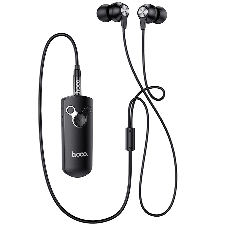 Bluetooth аудіо ресивер (адаптер) з навушниками Hoco E52 Black